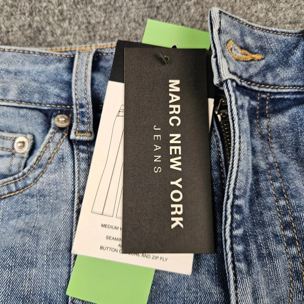 Marc New York High Rise‎ Flare Jeans Medium Wash Front Seam 8P NWT